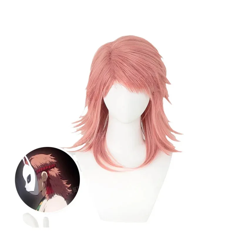 Sabito Cosplay Costumes Demon Slayer Anime Ghost Killing Team Uniform Pink Wig Holloween Celebration Cute