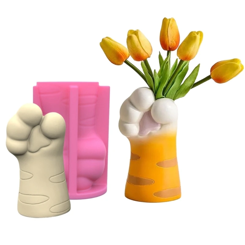 Cute Cat Claw Design Vase Aesthetic Room Decoration Home Flower Pot Modern Table Decorative Vases Creative Bookshelf Ornaments