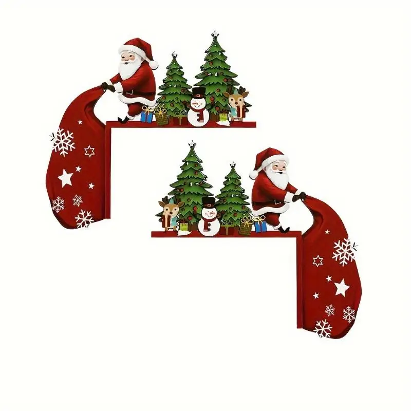 1 Pc Christmas Door Frame Decoration Merry Christmas Decoration For Home 2025 Xmas Wood Ornaments Navidad Natal New Year Gift