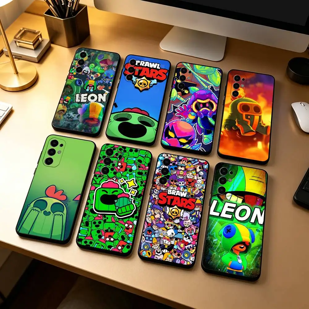 Game L-Leon B-Brawls s-Stars Gift Phone Case Black Silicone Soft For Samsung S25,S24,S21,S22,S23,S30,Ultra,S20,Plus,Fe,Lite