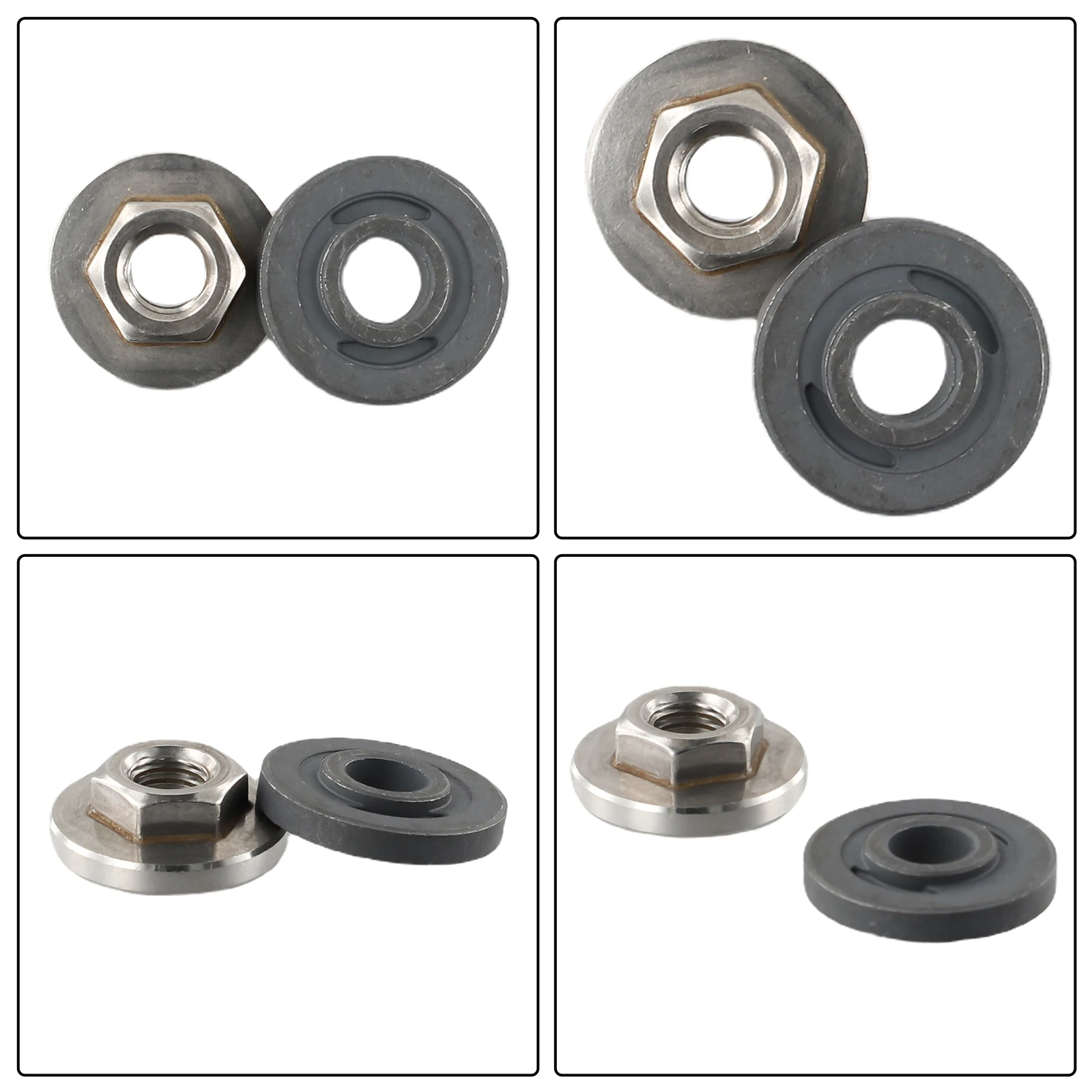 /2pcs /Stainless /Steel Hexagon Nut Pressure Plate Set 17mm For 100 Type Angle Grinder Polishing Machine Grinding Accessories
