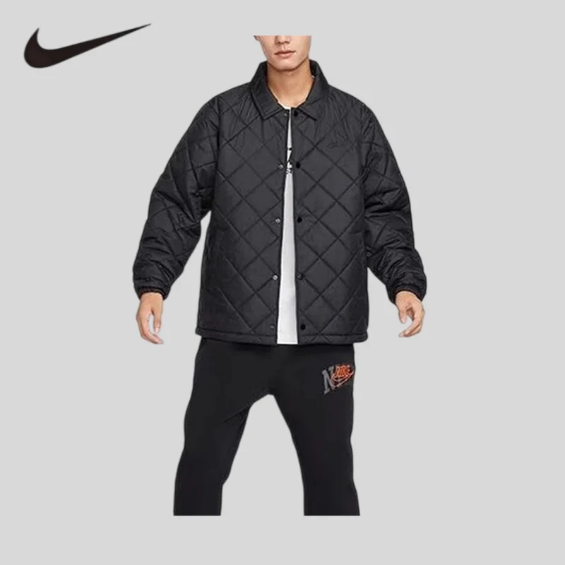 Nike Nike, Men's Warm and Comfortable Sports and Leisure Light Lapel Light Cotton Clothes FZ0635-010