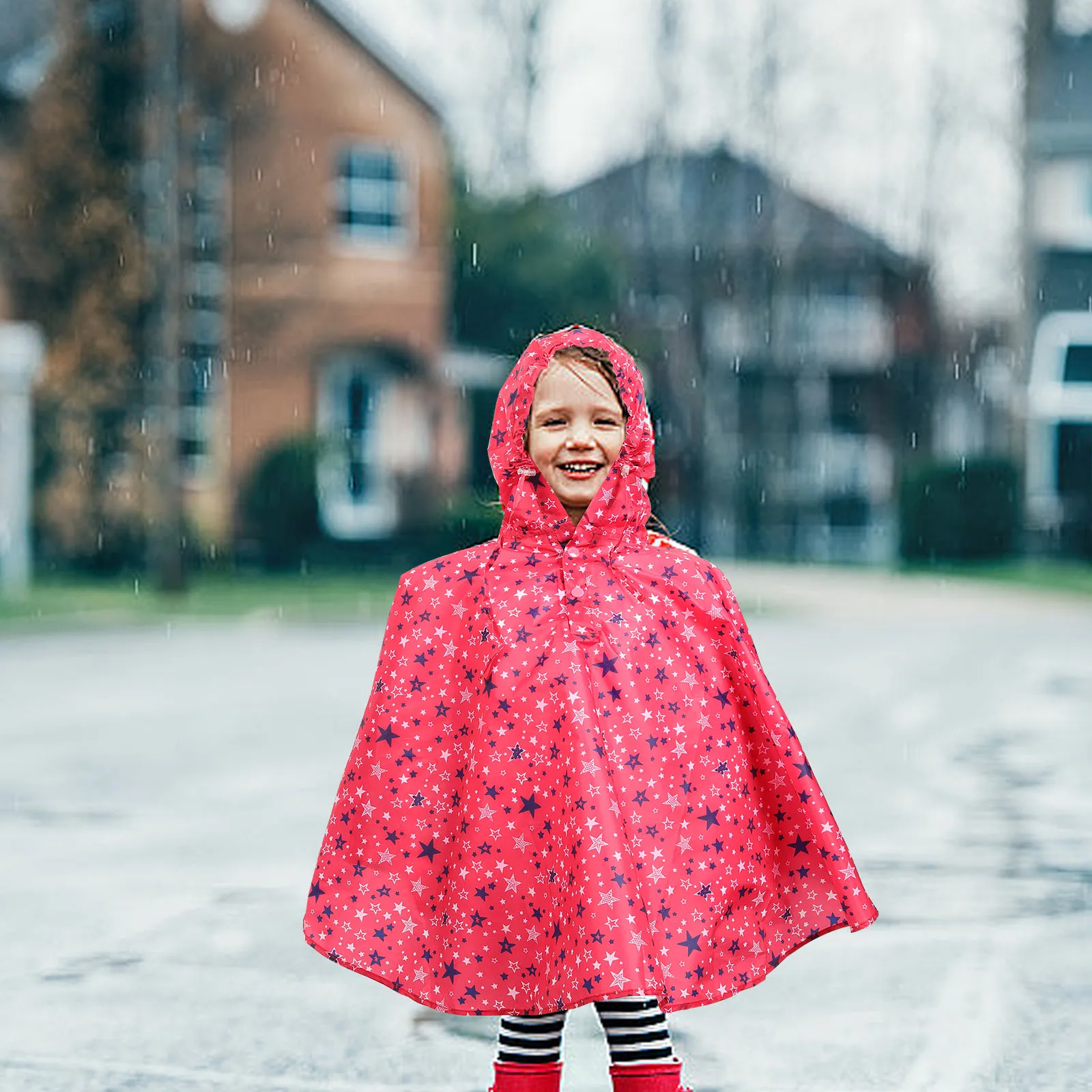 

Rain Ponchos Kids Raincoats Lightweight Nontoxic Full Cover Star Cloak Storage Grow Comfortably Toddler Boys Girls Coats Jacket
