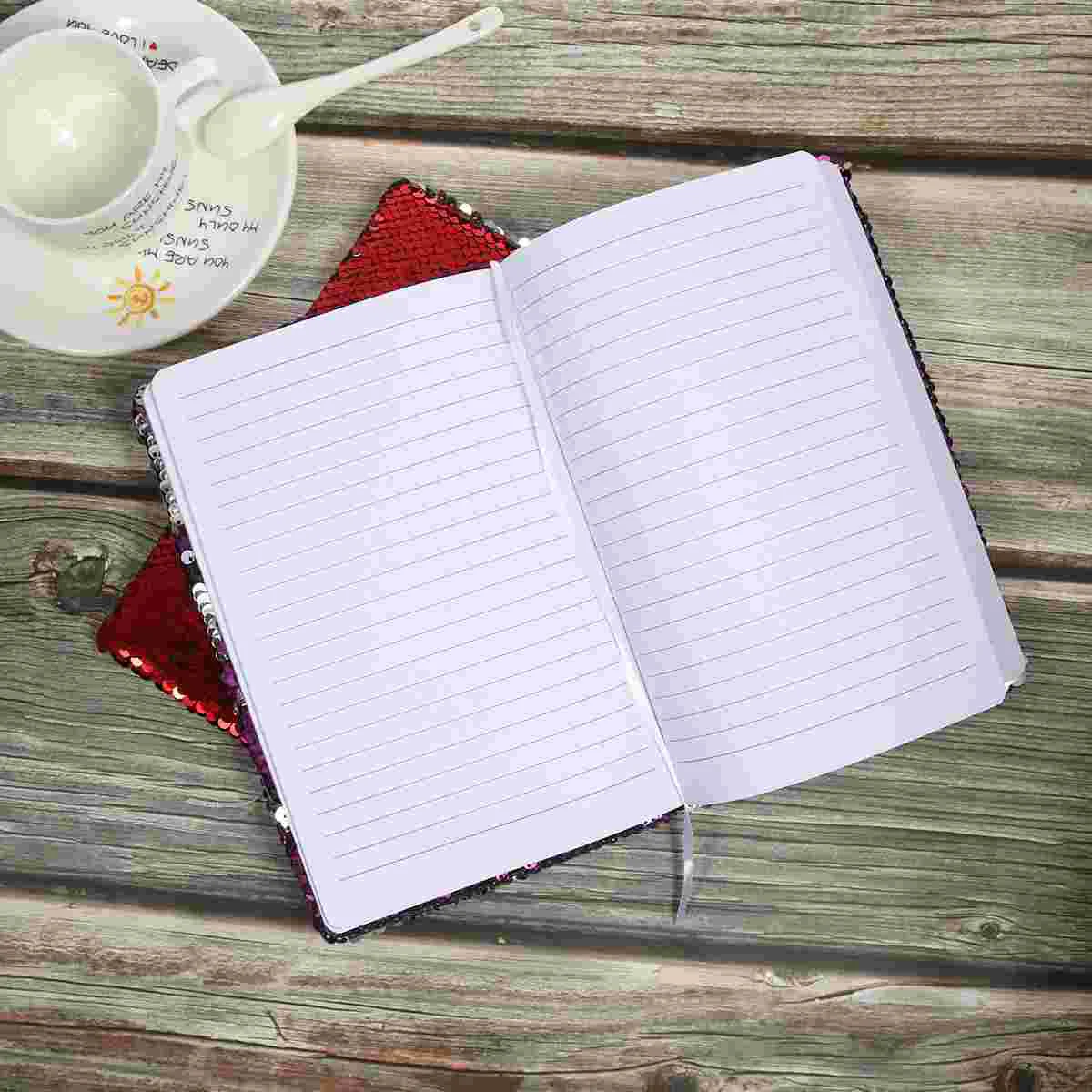 Note Pads Notebooks Sequin Notepad Stationery Fashion Journal Purple Office Girl