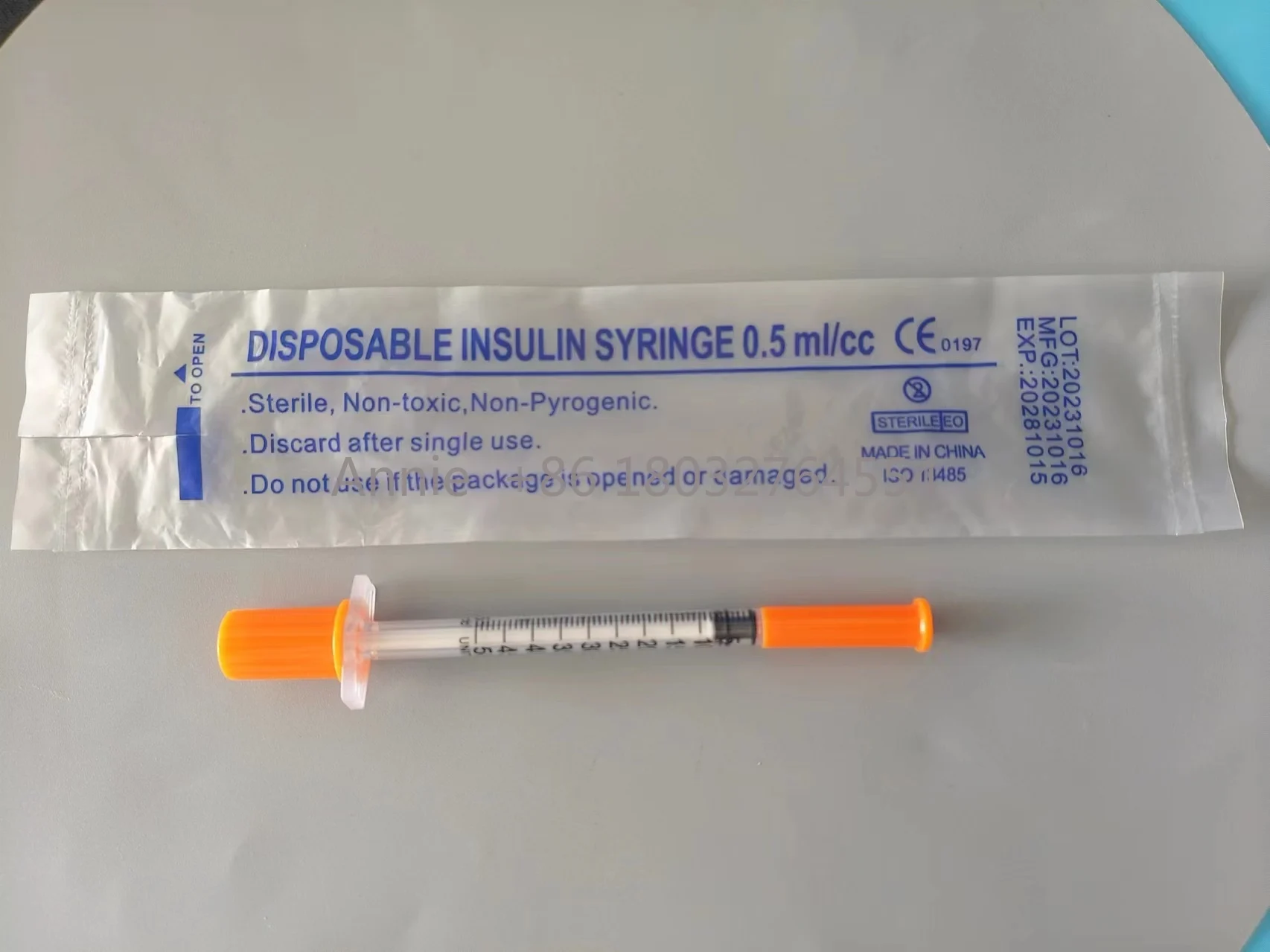 

U100 Insulin Syringe 8mm Sterile for Hospital Diabetes Care Pet Animal and Home Ues