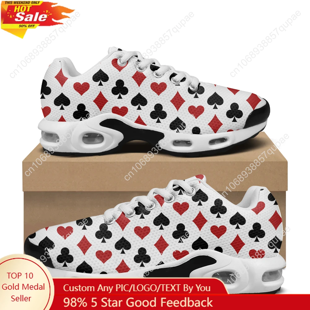 

Playing Card White Cloth 3D Print Air Cushion Sneakers Mens Womens Hiking Running Shoes Mountain Climbing Shoes Custom Shoes