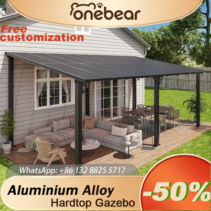 

Any Size Custom Aluminum Hardtop Gazebo Heavy Duty Snow Resistant All Weather Durable Outdoor Patio Yard Protective Shelter Set