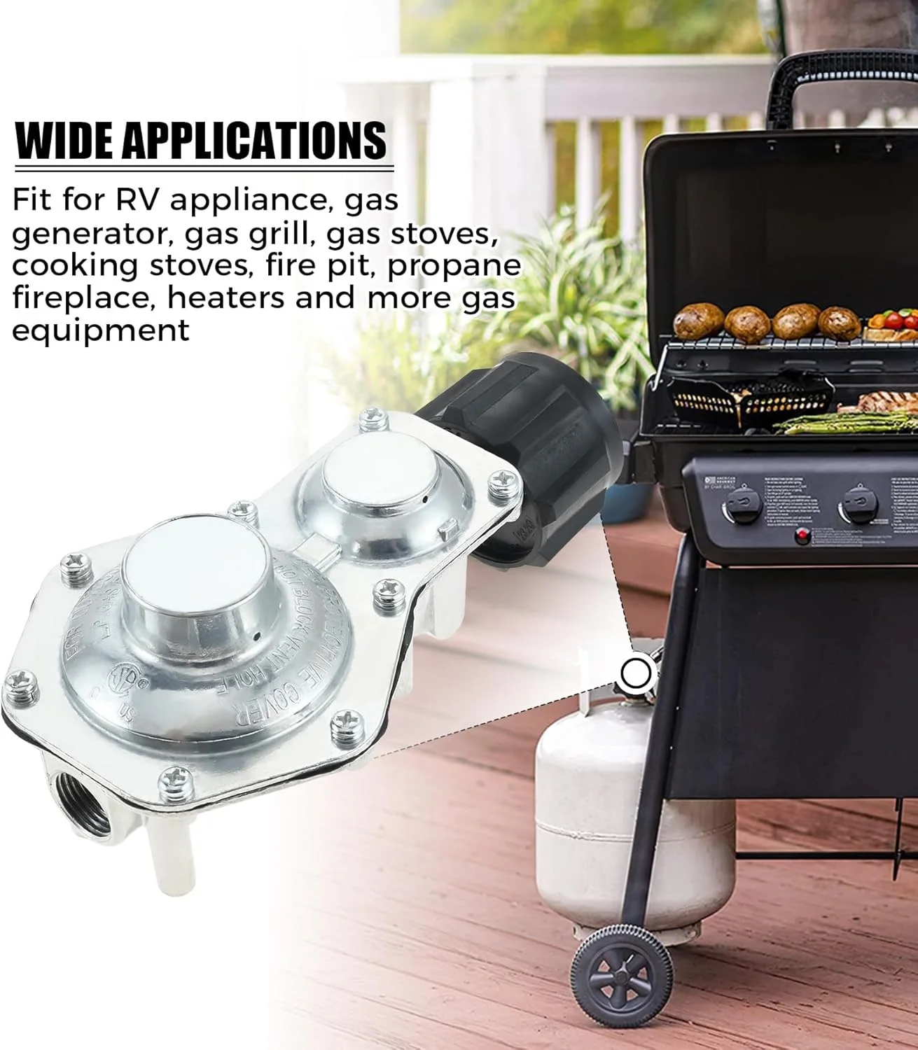 منظم البروبان على مرحلتين مع QCC-1/النوع 1 و 3/8 بوصة أنثى NPT لمولد RV مخيم موقد سخان شواية الغاز #6