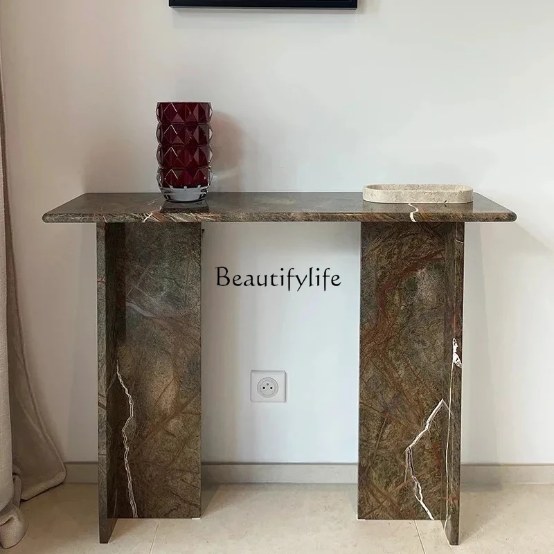 

Italian minimalist natural marble entrance table designer high-end living room entrance table3286
