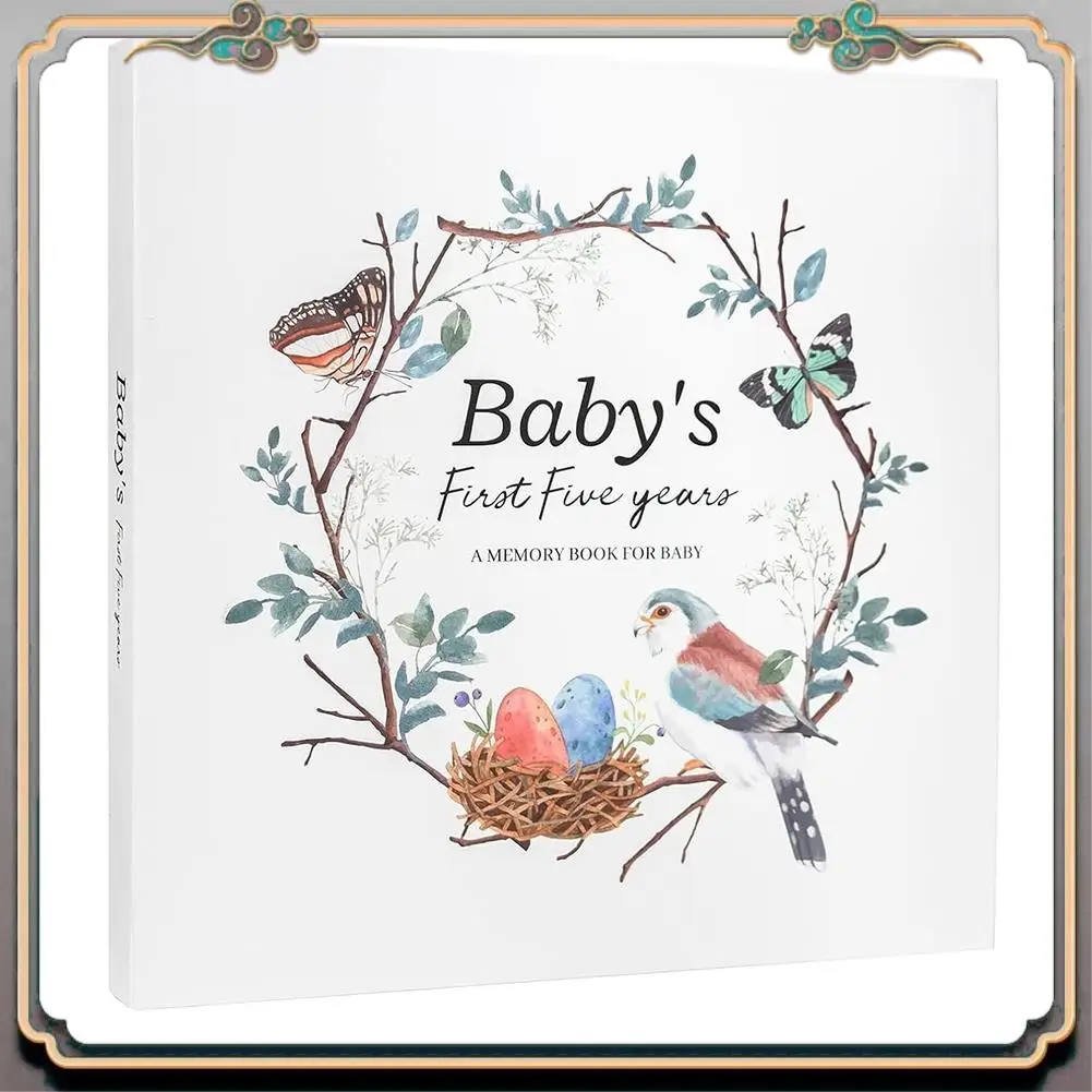 Durable Baby Memory Book Scrapbook Photo Album Pregnancy Diary Cute Animal Keepsake Record Growth Journal Hand Account Easy To U