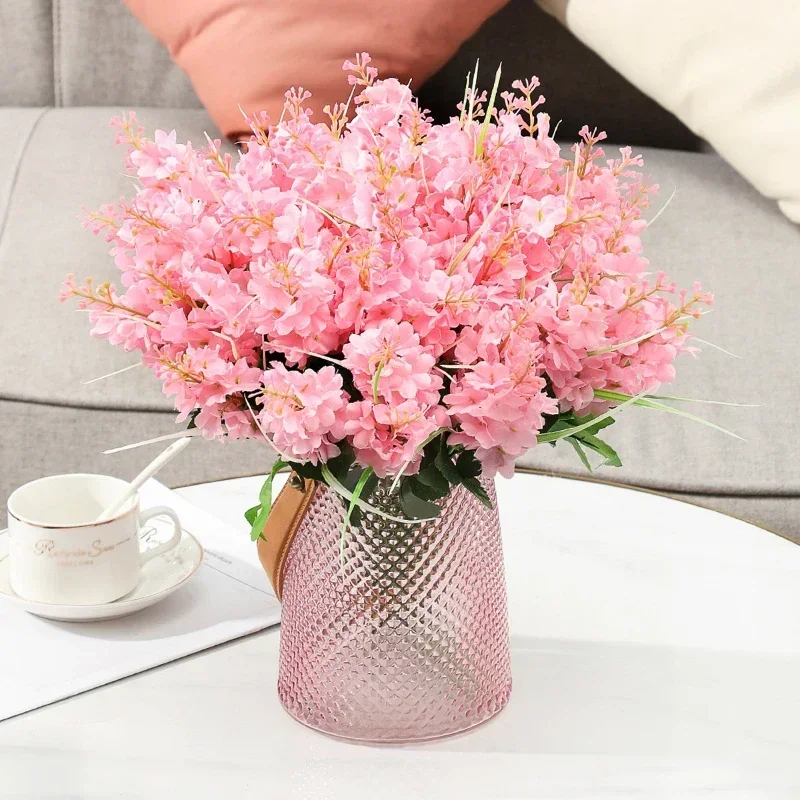 Artificial Flowers Silk Hyacinths Bouquet Fake Flower Green Plant Shopping Mall Decoration Simulation Purple Hyacinth Floral