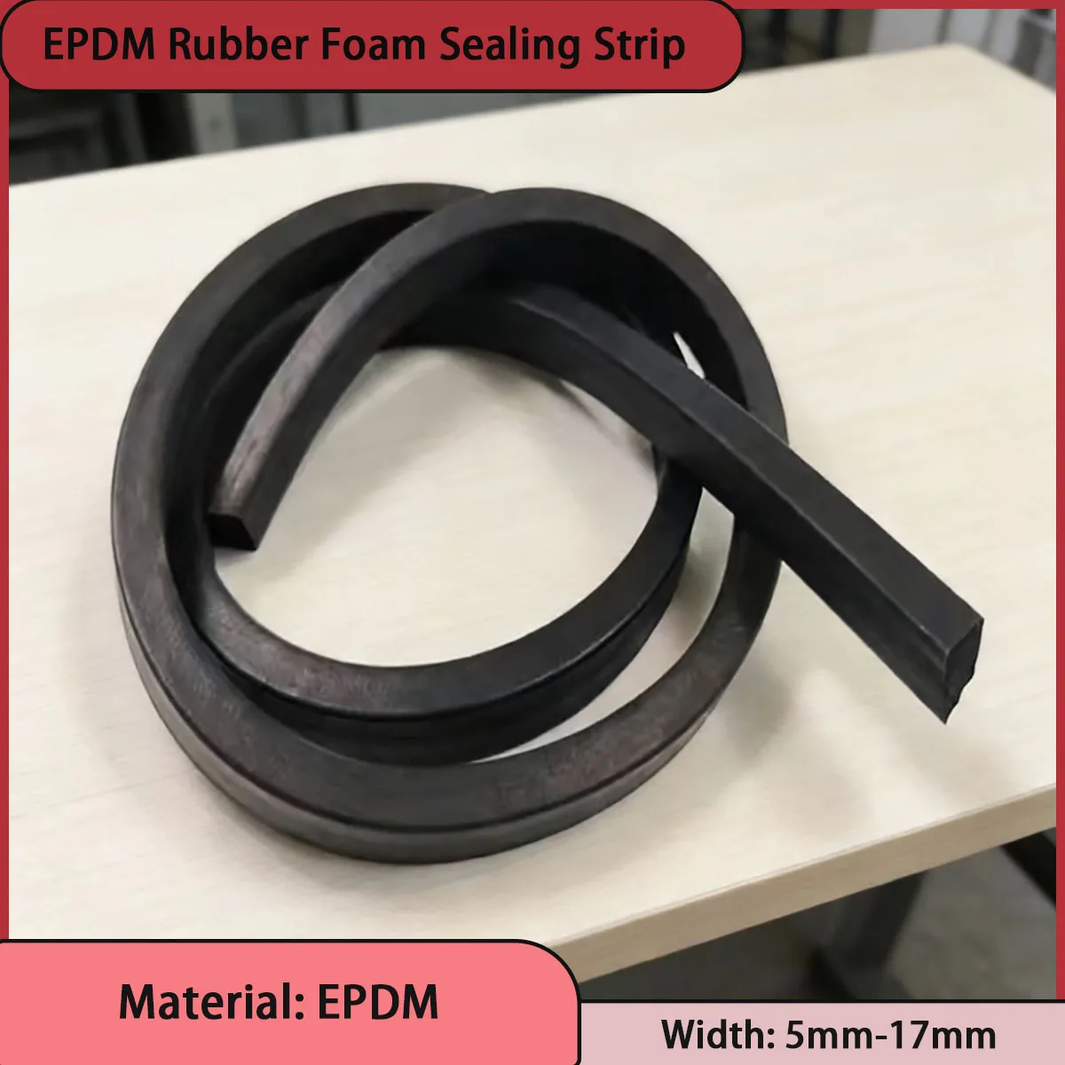 Width 5mm-17mm EPDM rubber foam sealing strip used for doors, windows, automobiles, construction, etc