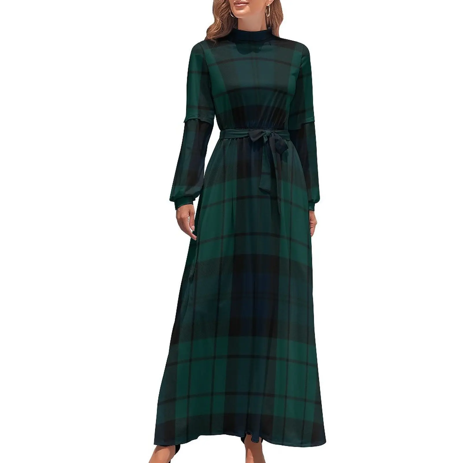 

Black Watch tartan Long Dress Women's summer skirt summer women's dress 2024 dresses ladies 2024 summer