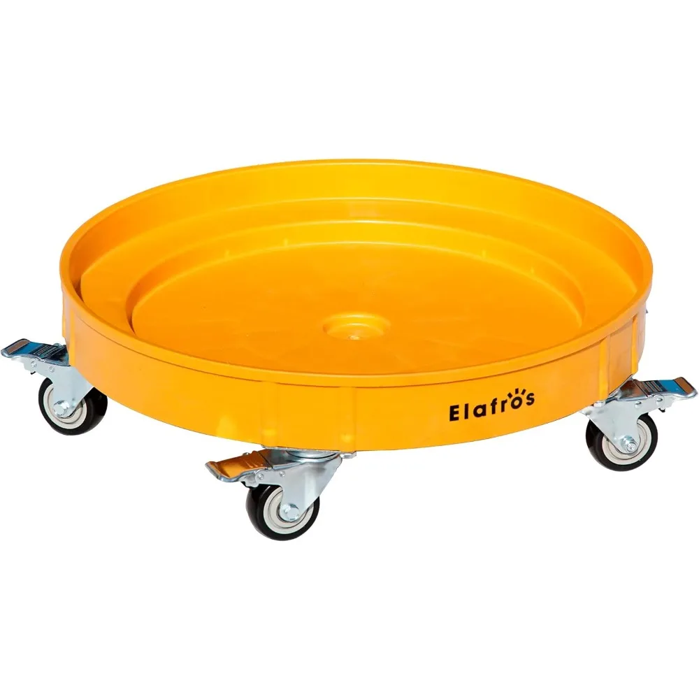 

30 Gallon and 55 Gallon Heavy Duty Plastic Drum Dolly – Durable Plastic Drum Cart 900 lb. Capacity- Barrel Dolly