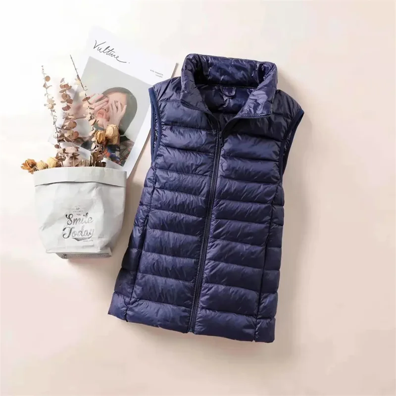 Ultra Light Duck Down Vest 2023 New Women Winter Jacket Windproof Puffer Jacket Waistcoat Sleeveless Lightweight Female Outwear