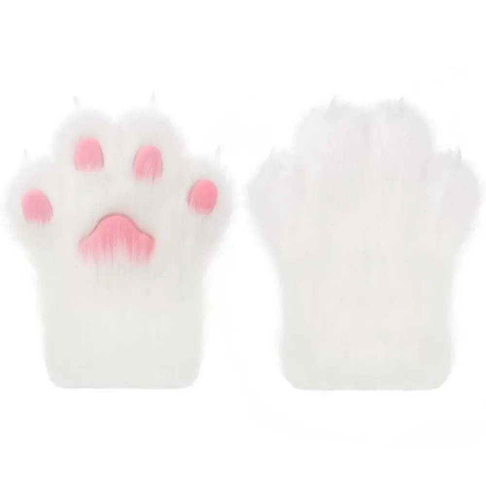 Cartoon Cosplay Costume Gloves Squeaky Kig Fursuit Kigurumi Plush Cat Paw Gloves Thicken Furry Cat Claw Mittens Cosplay Props