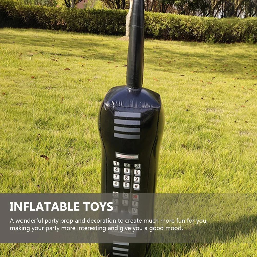 

2 Pcs Black Inflatable Retro Phone Toys PVC Party Favors Decorative Fake Cell Props Lightweight Fun toys