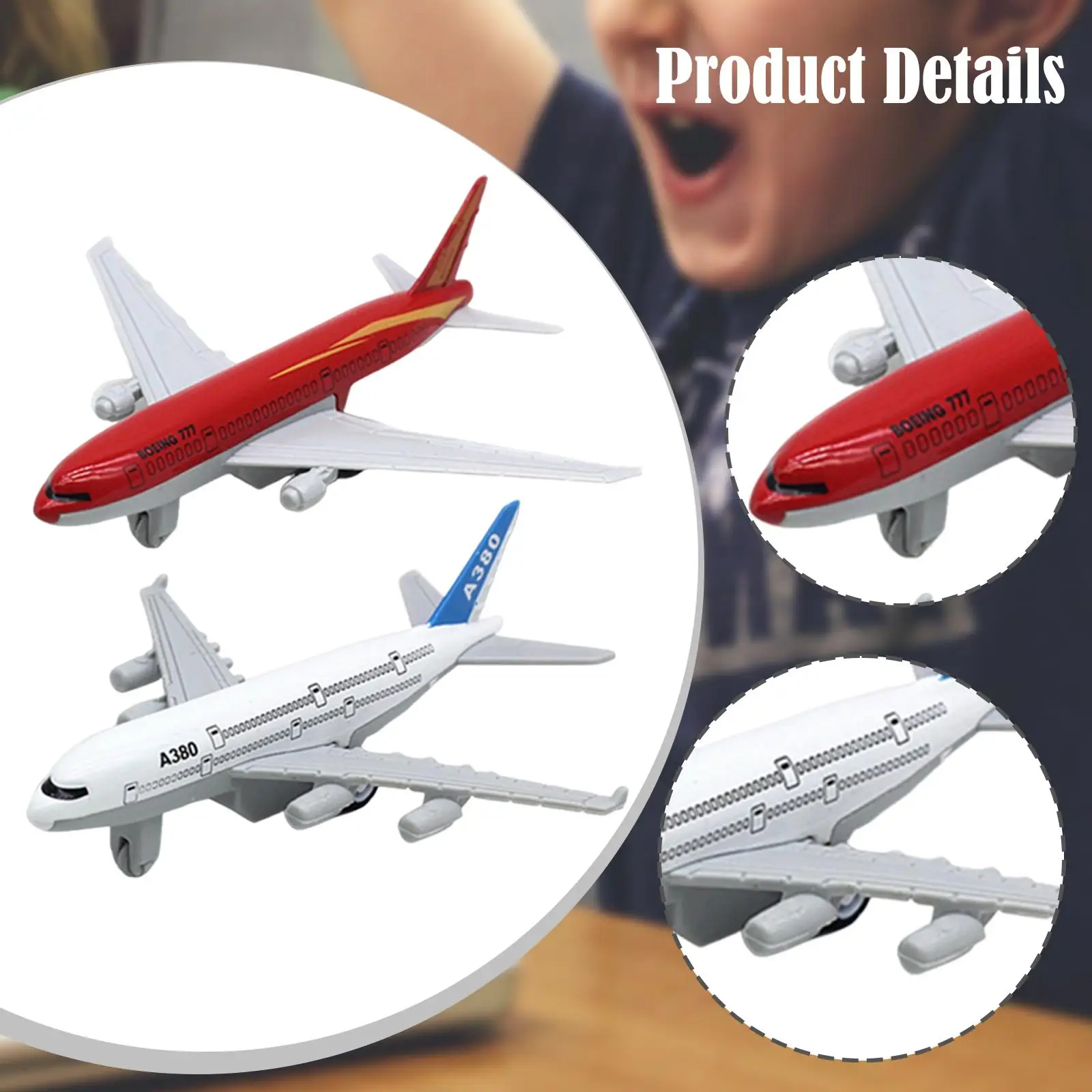 قطعتان من طائرة نموذجية لعبة طائرة ألعاب أطفال واقعية للتذكار #5