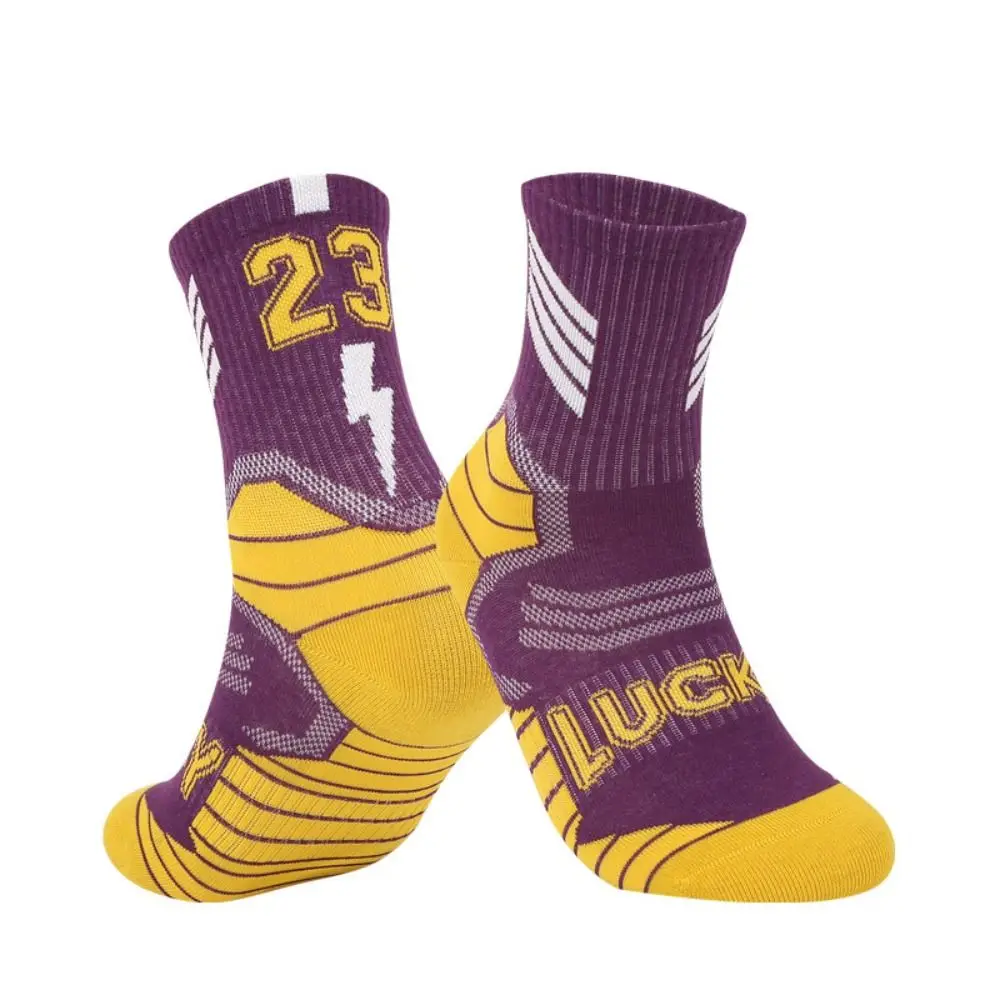 

1 Pair Cotton Basketball Socks Long Tube-shaped Breathable Children Soccer Socks Colorful Comfortable Towel Socks Basketball