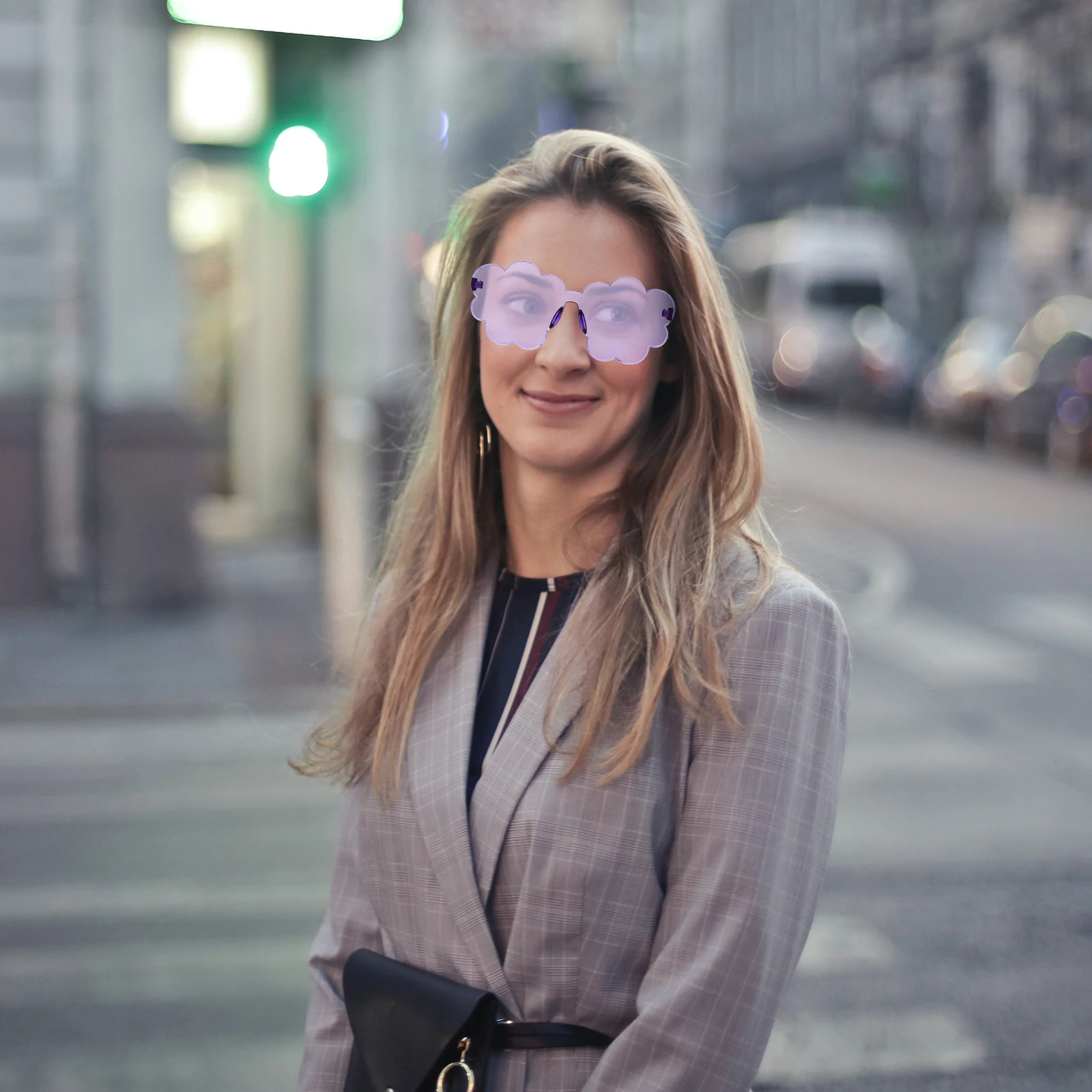

Heart Shaped Sunglasses Material Frameless Lightweight Fashionable Women Accessories Outdoor Party