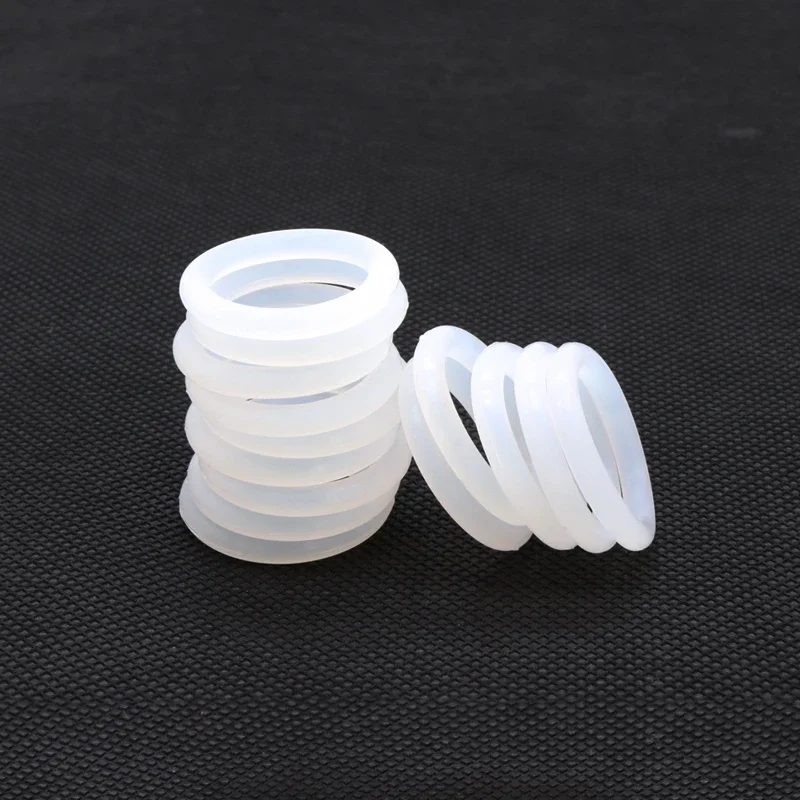 Anel-O do silicone do produto comestível, gaxeta branca, CS, 4mm, OD, 12-150mm, arruela impermeável, círculo, forma, VMQ, 10 Pcs, 50Pcs