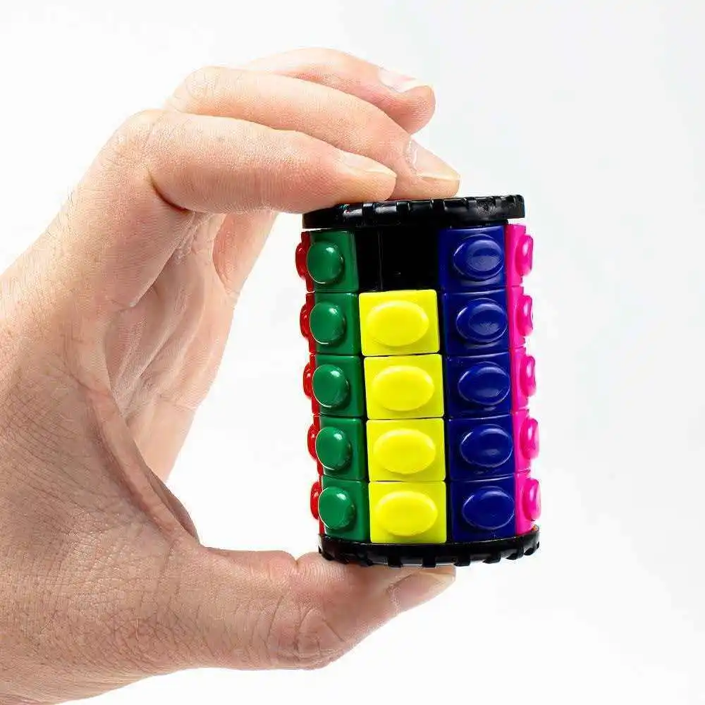 실린더 3D 회전 및 슬라이드 퍼즐 큐브 감각 장난감 자폐증 ADHD 불안 스트레스 해소 선물 청소년 소년 소녀용 큐빅 루빅스