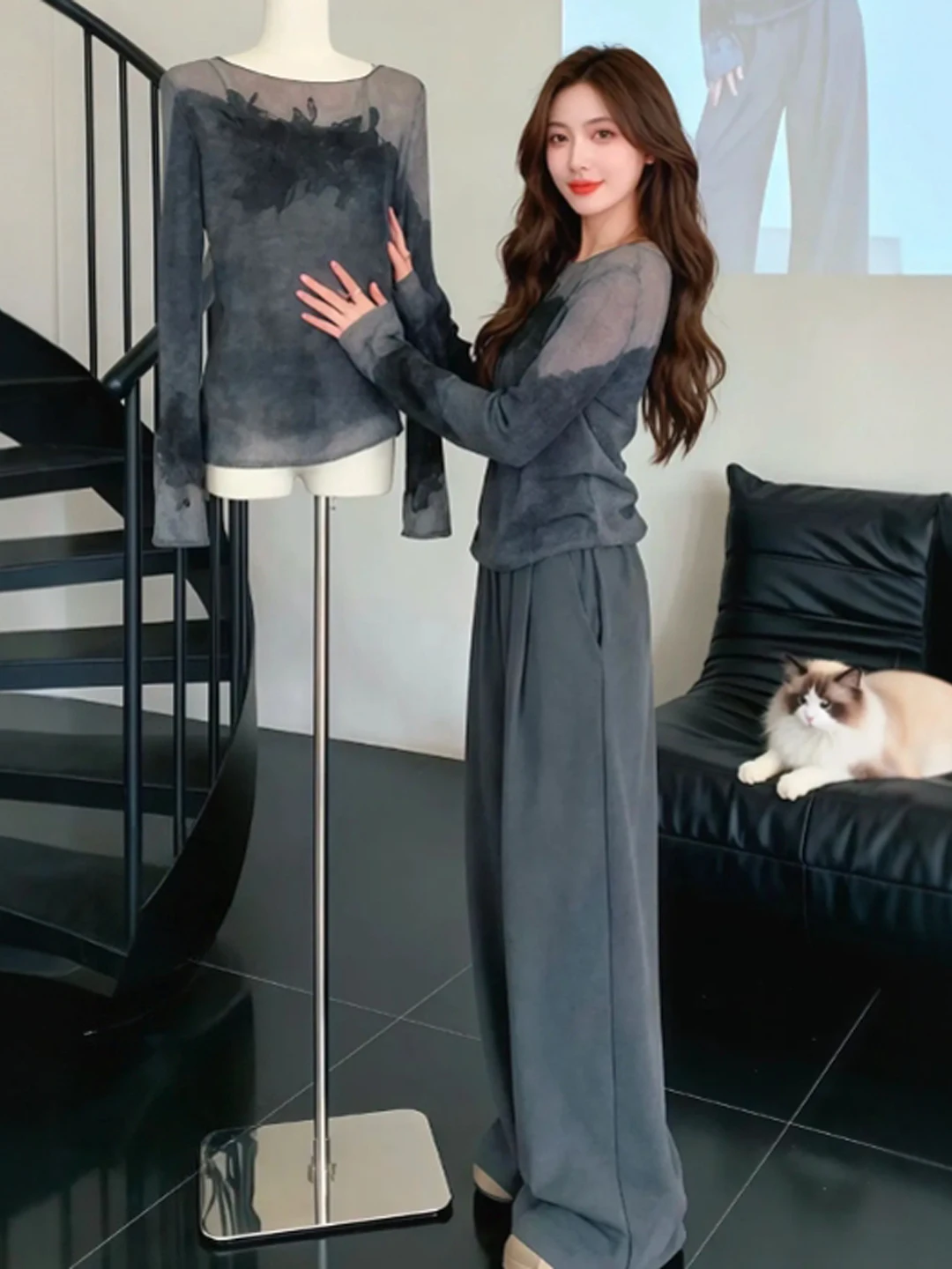 

Retro Lazy Sle Unique Beautiful Knitted irt Slimming Top for Women Spring 2026 Faionable Hollow out Long Sve Korean ...