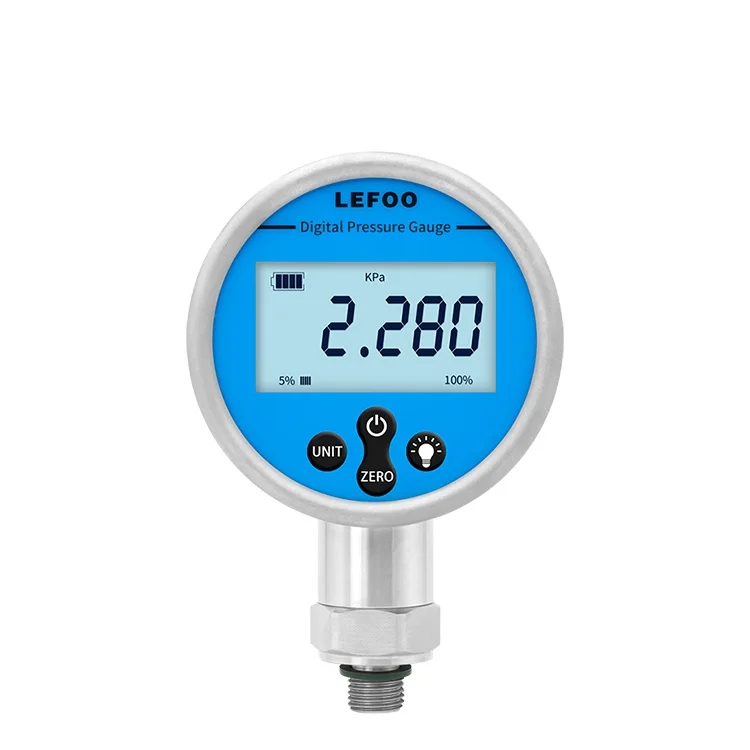 

Low Power Consumption Anti Shock Durable One Key Reset Easy Use LCD Digital Oxygen Water Pressure Gauge