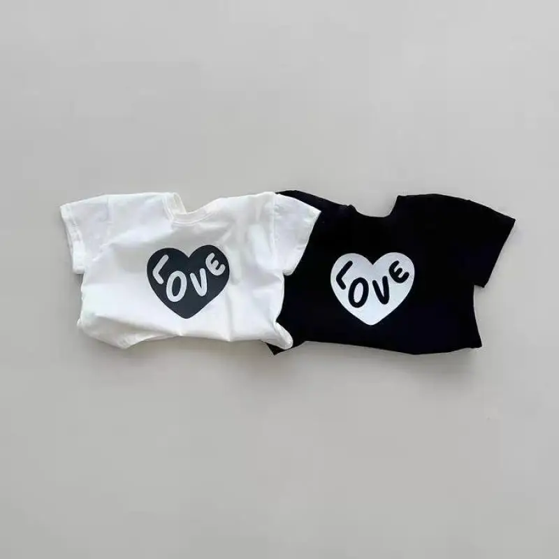

2026 Summer New Children Short Sleeve T Shirts Boys Girls Letter Print T Shirts Baby Cotton Casual Tops Cute Toddler Clothes