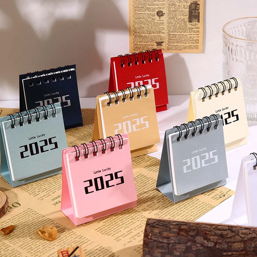 2024 2025 Mini Simple Small Desk Calendar Pocket Portable Memo Calendar Daily Learning Planner Desktop Decoration