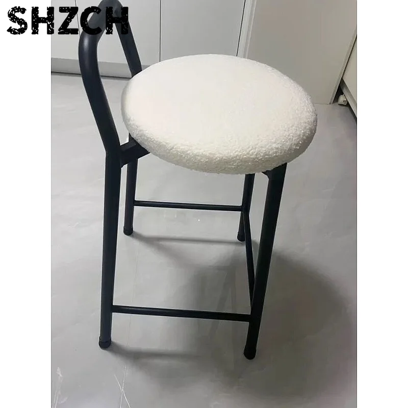 Stackable Bar Stool with Soft Backrest, Modern High Footrest for Home Pub