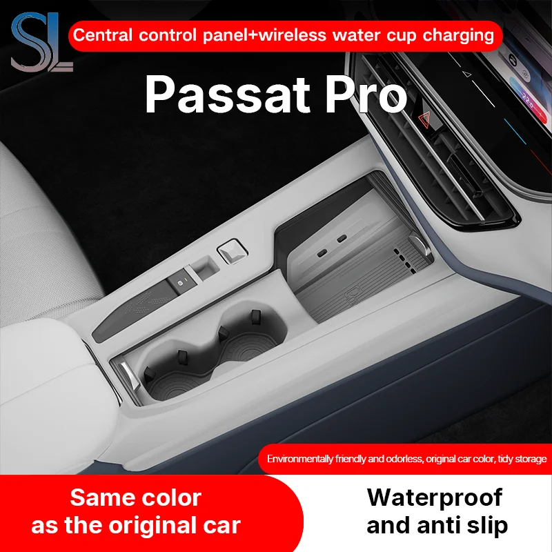 

For Volkswagen‌ Passat 2025 2026 Central Control Panel Protect Storage Center Armrest Hidden Box Cup Holder Organizer Interior