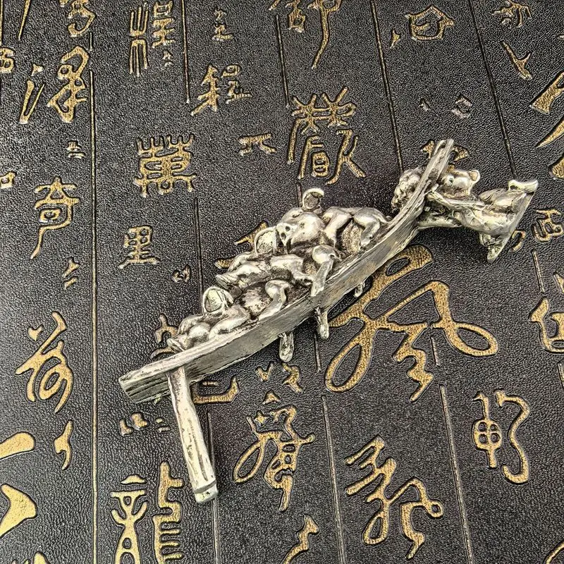 Three Little Pigs Ornament, Auspicious Flowing Incense Holder for Fortune Longevity and Prosperity