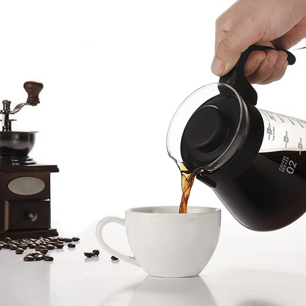 

Hand Brew Espressos Kettle Heat Resistant Large Capacity Filter Moka Pot Wide Applications Glass Pot 600ML pot