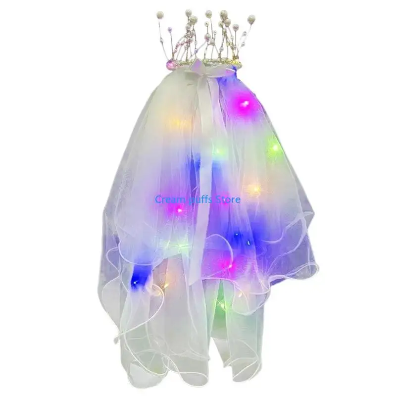 50LE Wedding veil crowns LED Light Veil Light Up Wedding LED LED Bridal Veil