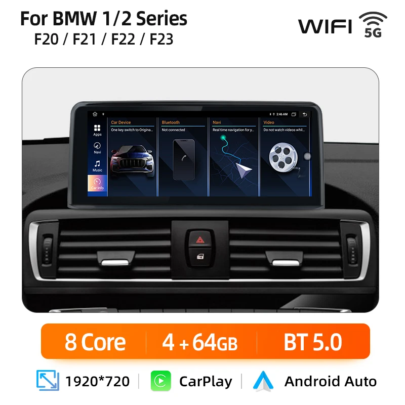 Junsun 1920*720 CarPlay Voor Apple Autoradio Multimedia Voor BMW 1 2 3 4 Serie F20 F21 F22 F30 F31 F32 F33 4G Wifi GPS Navigatie