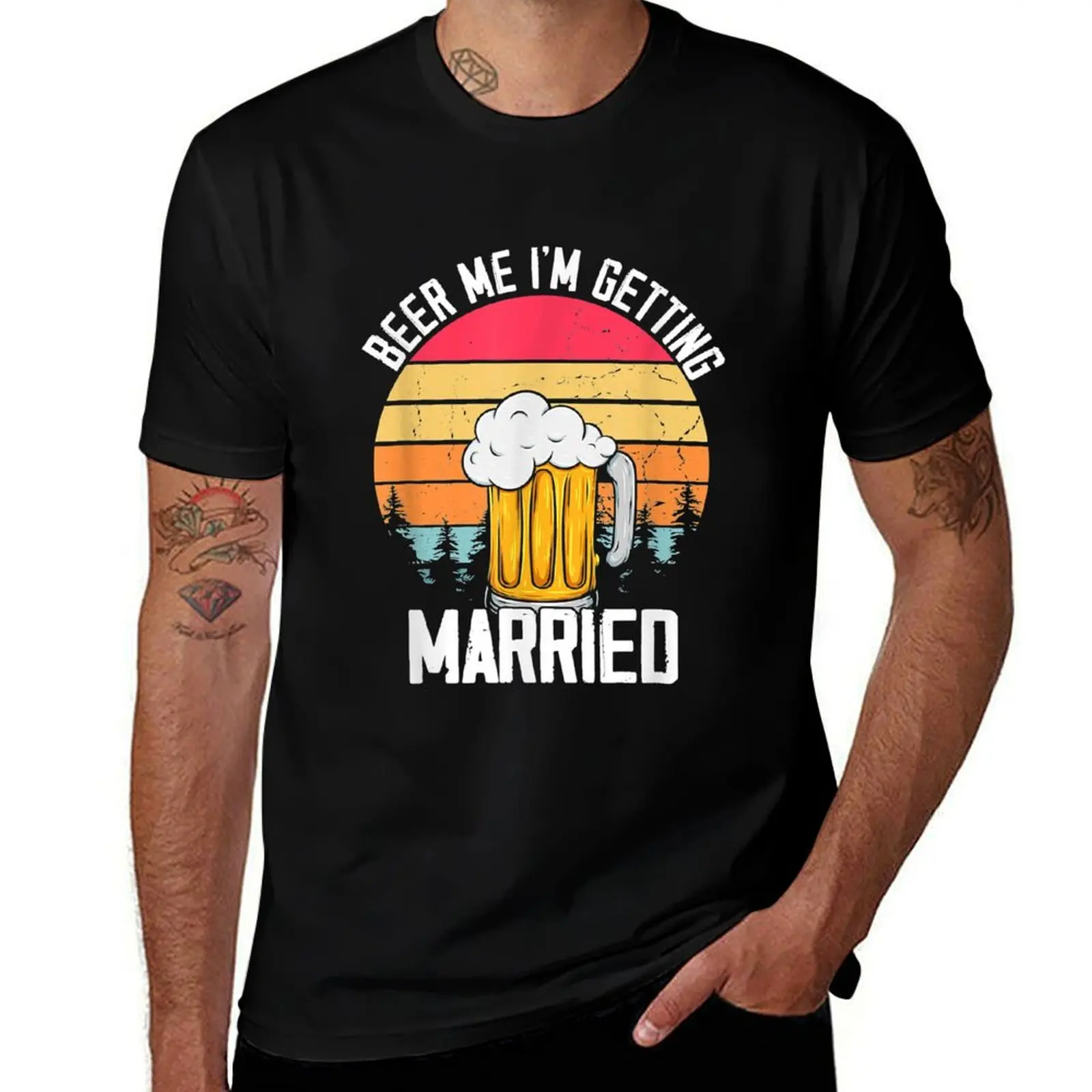 

T-Shirt Groom Married t I'm Funny Bachelor t Party man dark Me cotton funny Men shirts Beer shirts 100% Getting humor Mens