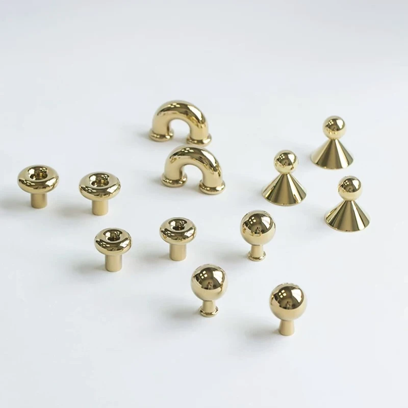 European Minimalist Brass Furniture Handle Cabinet Bar Pulls Bedroom Dresser Bedside Handle Golden Door Handle Pull