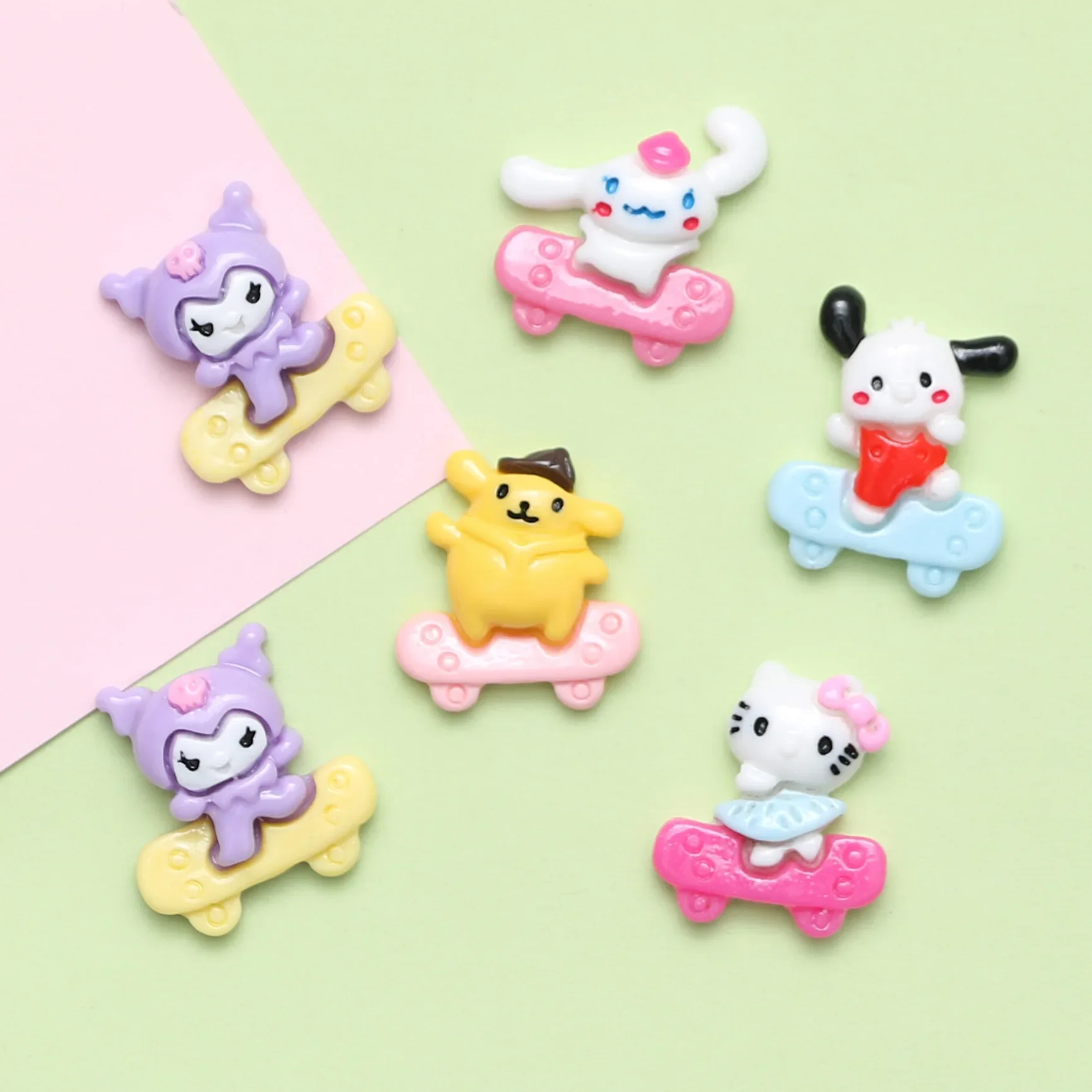 5pcs miniso Resin diy jewelry accessories DIY cream glue mobile phone shell sticker head rope cartoon resin flatback