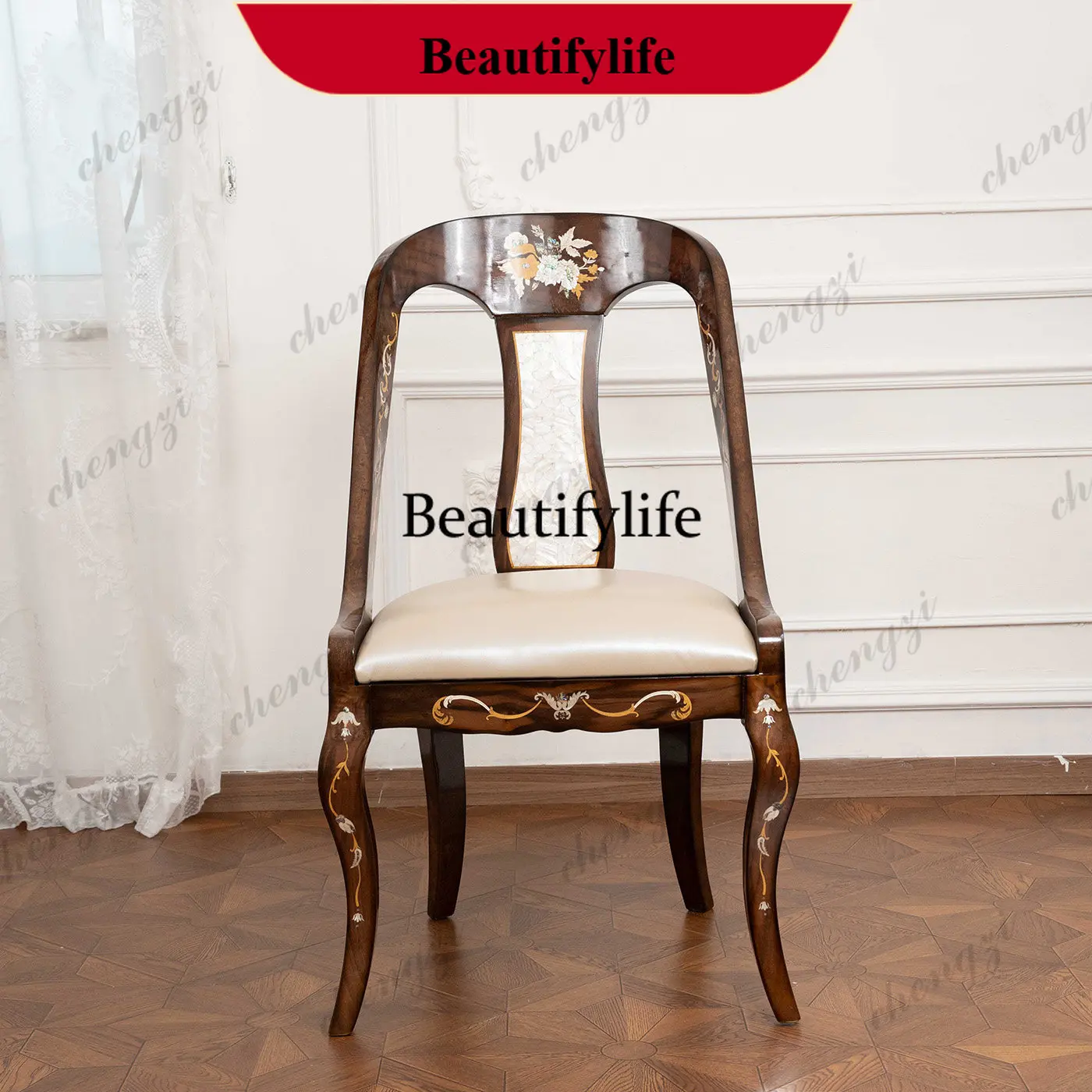 p182 With soft bag seat cushion household elderly chair living room high back chair retro chair