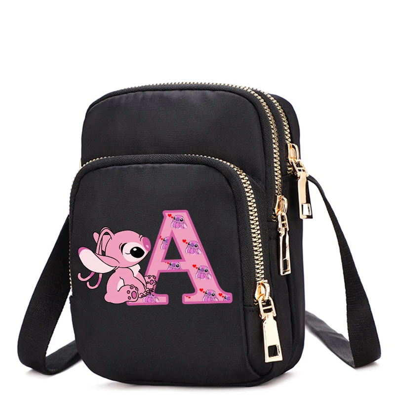 

Angel Crossbody Bag Lilo & Stitch Letter ABCD Women Shoulder Bags Tote Bag Female Underarm Phone-Bag Fashion Collocation Trendy