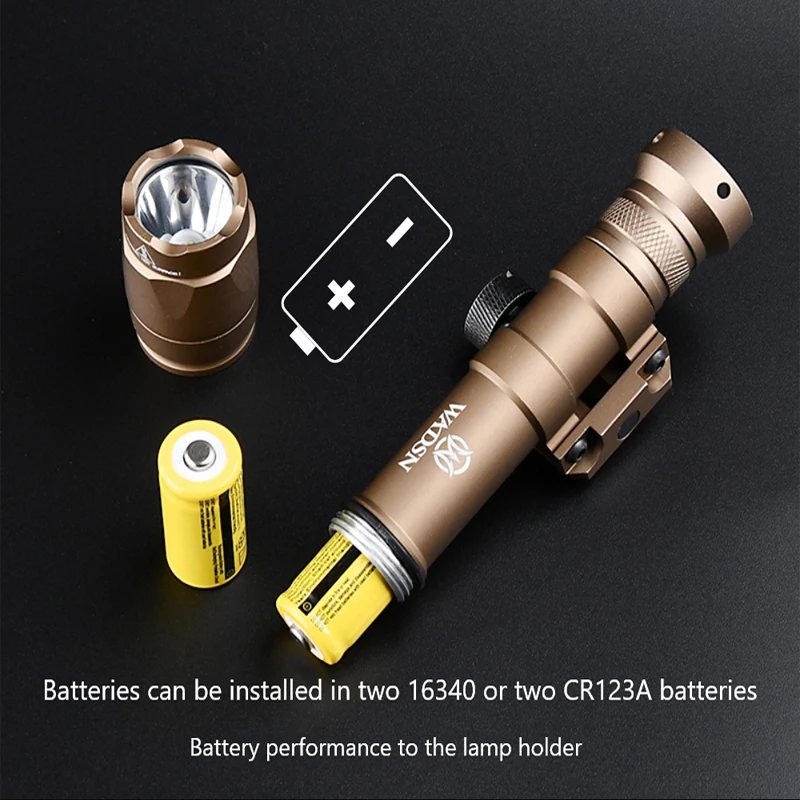 WADSN M300 M600 Flashlight M300A M600C Tactical Scout Light 600lm Hunting Lamp Constant instant opening Fit 20mm Picatinny Rail