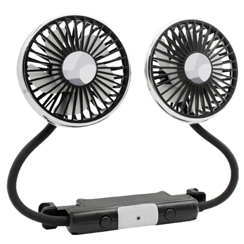 

Electric Car Fans For Rear Seat Portable Car Seat Fan For Front Rear Seat 360 Degree Rotatable Car Cooler Fan With Led Light