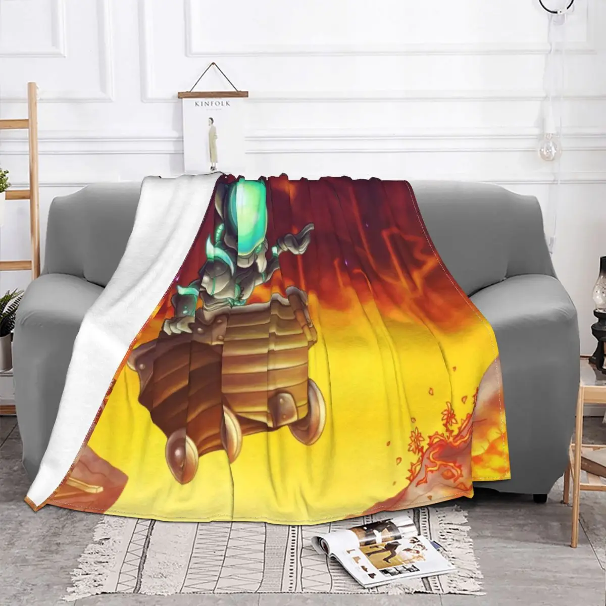 Pixel Game Blanket Fleece All Season Go Through A Fire Pit Multifunction Thin Throw Blankets For Office Travel Bedspread