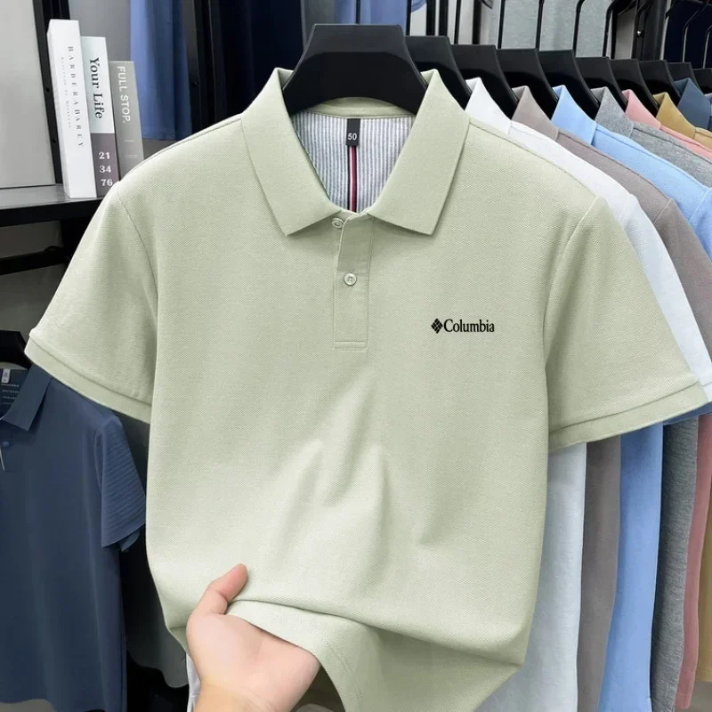 100% reine Baumwolle 2026 High-End Marken Herren Kurzarm-Poloshirt Sommer Mode Luxus Logo Besticktes Golf-Oberteil Lässiges T-Shirt – Detail 6