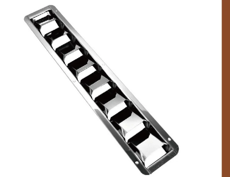 Marine hardware yacht accessories 304 stainless steel rectangular ventilation plate 8 columns 76 * 427mm