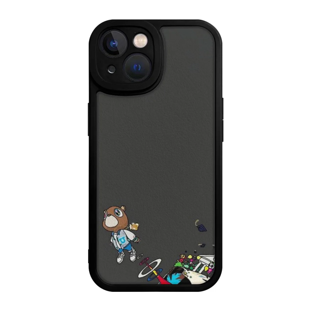 

Phone Case For iPhone 15 Pro Max Silicone Shell Kanye Graduation Bear