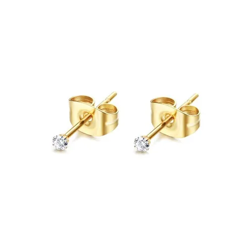 Women's Stainless Steel Stud Earrings, Gold/Silver
