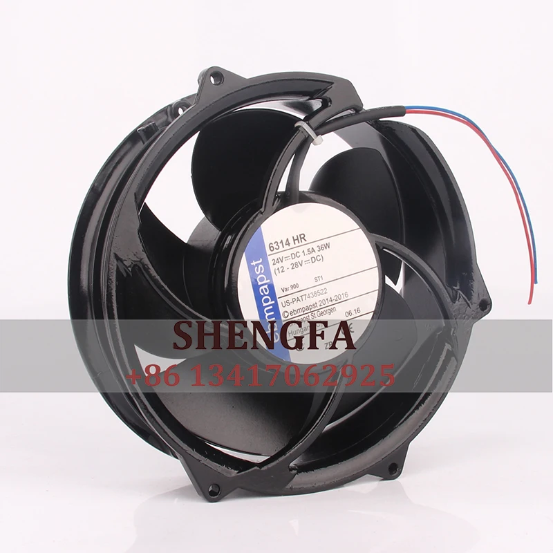 6314HR-900 6314HR 17CM With Plug 17251 24V DC 36W IP20 Electric Drive Siemens Inverter Exhaust Axial Cooling Fan