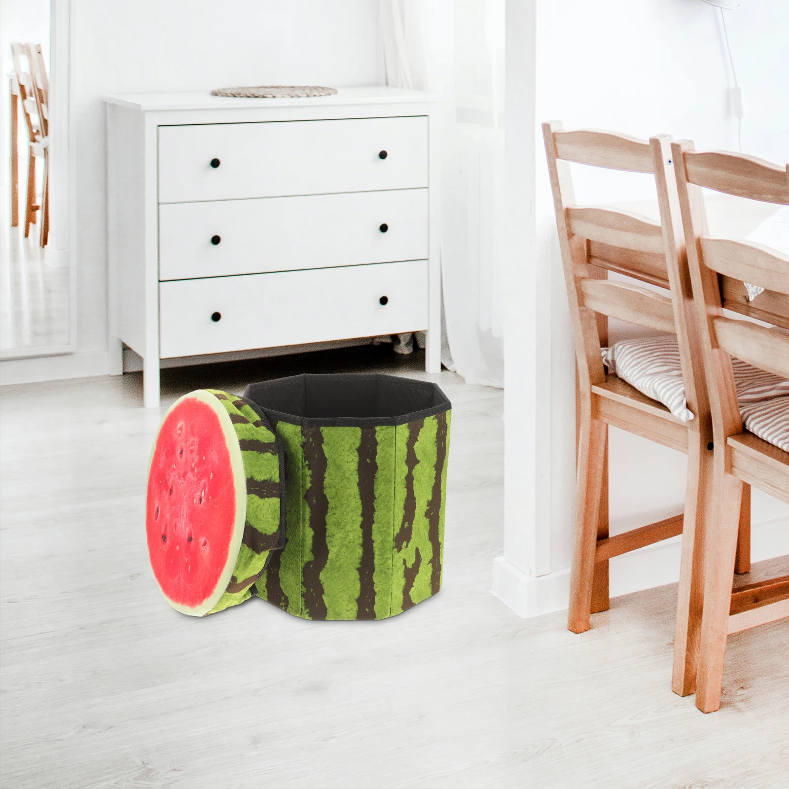 

Fruit Velvet Storage Box Folding Stool Seat Footstool Kids Room Home Decor Premium Material Strong Weight Capacity Small